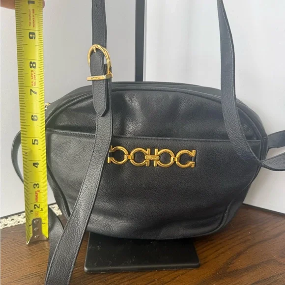 Salvatore Ferragamo Navy Leather Bag with Gold Accents - Picture 3 of 11